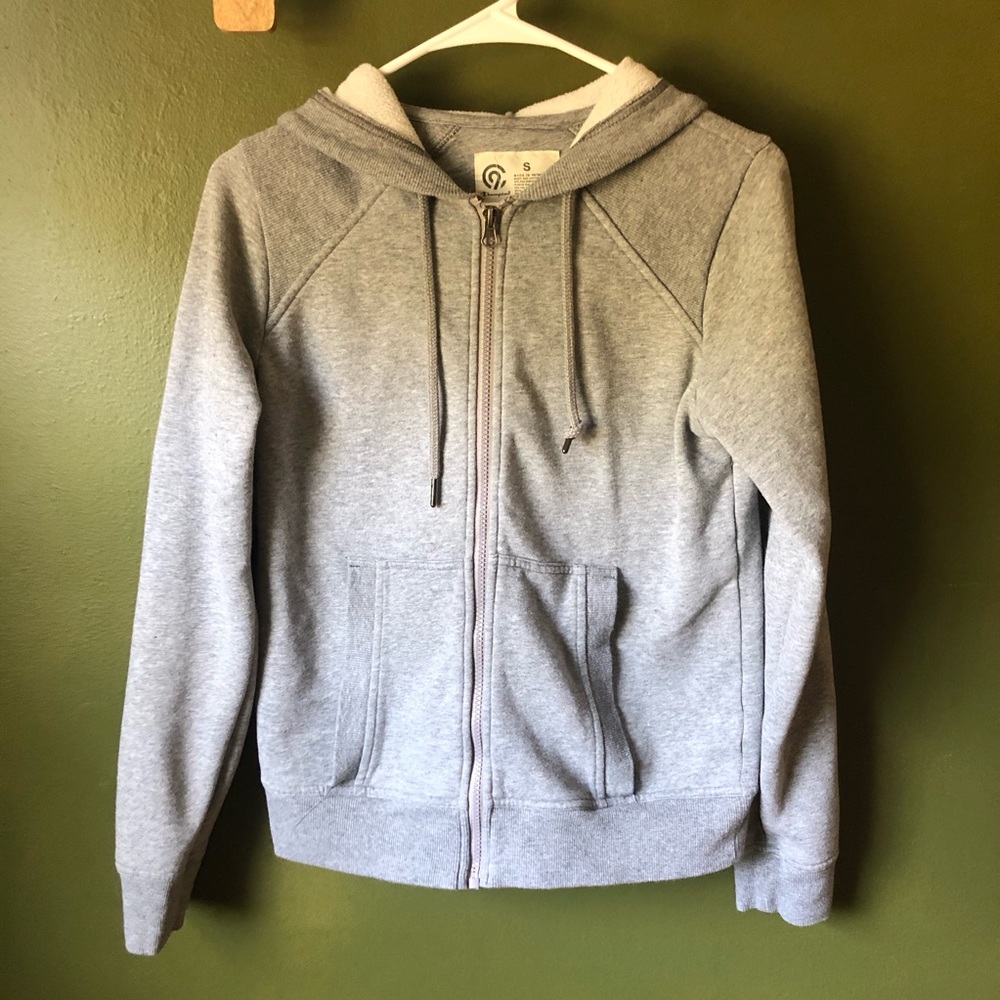 Gray zip up hoodie